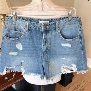 Forever21 Los Angeles Distressed Denim Jean Shorts High Waist Womens 29